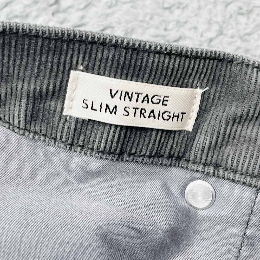 J Crew Corduroy Pants Womens 32x27 Gray Vintage Slim Straight Classic Preppy - Picture 9 of 10